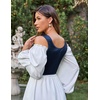 image:imageScarlet Darkness Corset Tops for Women Renaissance Lace Up Floral BustierNavy