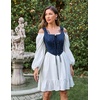 image:imageScarlet Darkness Corset Tops for Women Renaissance Lace Up Floral BustierNavy