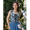 image:imageScarlet Darkness Corset Tops for Women Renaissance Lace Up Floral BustierNavy Blue Floral