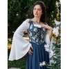 image:imageScarlet Darkness Corset Tops for Women Renaissance Lace Up Floral BustierNavy Blue Floral