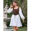 image:imageScarlet Darkness Corset Tops for Women Renaissance Lace Up Floral BustierNut Brown
