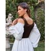 image:imageScarlet Darkness Corset Tops for Women Renaissance Lace Up Floral BustierNut Brown