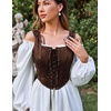 image:imageScarlet Darkness Corset Tops for Women Renaissance Lace Up Floral BustierNut Brown