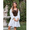 image:imageScarlet Darkness Corset Tops for Women Renaissance Lace Up Floral BustierNut Brown