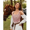 image:imageScarlet Darkness Corset Tops for Women Renaissance Lace Up Floral BustierPink Daisy