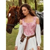 image:imageScarlet Darkness Corset Tops for Women Renaissance Lace Up Floral BustierPink Rose