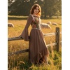 image:imageScarlet Darkness Corset Tops for Women Renaissance Lace Up Floral BustierRed Floral