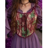 image:imageScarlet Darkness Corset Tops for Women Renaissance Lace Up Floral BustierWine Floral