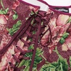 image:imageScarlet Darkness Corset Tops for Women Renaissance Lace Up Floral BustierWine Floral