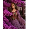 image:imageScarlet Darkness Corset Tops for Women Renaissance Lace Up Floral BustierWine Floral