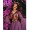 image:imageScarlet Darkness Corset Tops for Women Renaissance Lace Up Floral BustierWine Floral