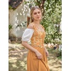image:imageScarlet Darkness Corset Tops for Women Renaissance Lace Up Floral BustierYellow Rose