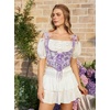 image:imageScarlet Darkness Corset Tops for Women Renaissance Underbust CorsetsLight Purple Floral