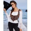 image:imageScarlet Darkness Corset Tops for Women Renaissance Underbust CorsetsMocha Jacquard