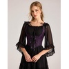 image:imageScarlet Darkness Corset Tops for Women Renaissance Underbust CorsetsPurple Jacquard