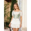 image:imageScarlet Darkness Corset Tops for Women Renaissance Underbust CorsetsSage Green Floral