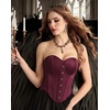 image:imageScarlet Darkness Corset Tops for Women Strapless Overbust BustiersBurgundy
