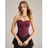 image:imageScarlet Darkness Corset Tops for Women Strapless Overbust BustiersBurgundy