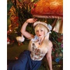 image:imageScarlet Darkness Corset Tops for Women Sweetheart Neckline Overbust BustierBlue Flower Cluster