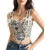 image:imageScarlet Darkness Corset Tops for Women Sweetheart Neckline Overbust BustierCream Chrysanthemum