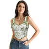 image:imageScarlet Darkness Corset Tops for Women Sweetheart Neckline Overbust BustierGreen Flower Bird