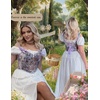 image:imageScarlet Darkness Corset Tops for Women Sweetheart Neckline Overbust BustierPurple Chrysanthemum