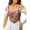 image:imageScarlet Darkness Corset Tops for Women Sweetheart Neckline Overbust BustierSweet Pink Flower