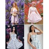 image:imageScarlet Darkness Floral Mini Corset Dress Women Teens Sundress with PocketsBeige Red Floral