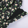 image:imageScarlet Darkness Floral Mini Corset Dress Women Teens Sundress with PocketsBlack Yellow Floral
