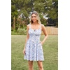 image:imageScarlet Darkness Floral Mini Corset Dress Women Teens Sundress with PocketsBlue Leaf Pattern