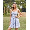 image:imageScarlet Darkness Floral Mini Corset Dress Women Teens Sundress with PocketsBlue Leaf Pattern