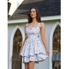 image:imageScarlet Darkness Floral Mini Corset Dress Women Teens Sundress with PocketsBlue White Floral