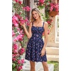 image:imageScarlet Darkness Floral Mini Corset Dress Women Teens Sundress with PocketsNavy Fuchsia Floral