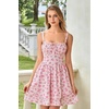 image:imageScarlet Darkness Floral Mini Corset Dress Women Teens Sundress with PocketsPink Floral