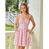 image:imageScarlet Darkness Floral Mini Corset Dress Women Teens Sundress with PocketsPink Floral