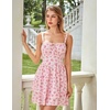 image:imageScarlet Darkness Floral Mini Corset Dress Women Teens Sundress with PocketsPink Floral