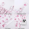 image:imageScarlet Darkness Floral Mini Corset Dress Women Teens Sundress with PocketsPink Rose Floral