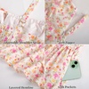 image:imageScarlet Darkness Floral Mini Corset Dress Women Teens Sundress with PocketsPink Yellow Floral