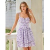 image:imageScarlet Darkness Floral Mini Corset Dress Women Teens Sundress with PocketsPurple White Floral