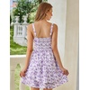 image:imageScarlet Darkness Floral Mini Corset Dress Women Teens Sundress with PocketsPurple White Floral