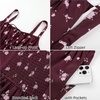 image:imageScarlet Darkness Floral Mini Corset Dress Women Teens Sundress with PocketsWine Pink Bloom