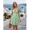 image:imageScarlet Darkness Floral Mini Dress for Women Corset Graduation SundressGreen Daisies