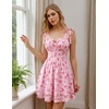 image:imageScarlet Darkness Floral Mini Dress for Women Corset Graduation SundressPink Flower