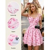 image:imageScarlet Darkness Floral Mini Dress for Women Corset Graduation SundressPink Flower