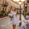 image:imageScarlet Darkness Floral Mini Dress for Women Corset Graduation SundressPurple Floral