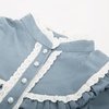 image:imageScarlet Darkness Girls Dresses Long Sleeve Casual High Neck Girl Dress Children Kids Ruffle Trim Outfit