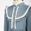 image:imageScarlet Darkness Girls Dresses Long Sleeve Casual High Neck Girl Dress Children Kids Ruffle Trim Outfit