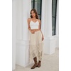image:imageScarlet Darkness Lace Skirt for Women Asymmetrical Flowy Boho Maxi SkirtsBeige