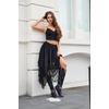 image:imageScarlet Darkness Lace Skirt for Women Asymmetrical Flowy Boho Maxi SkirtsBlack