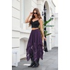 image:imageScarlet Darkness Lace Skirt for Women Asymmetrical Flowy Boho Maxi SkirtsPurple